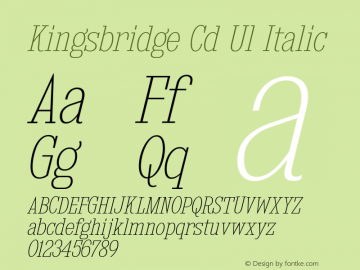 Kingsbridge Cd Ul Italic Version 1.000图片样张