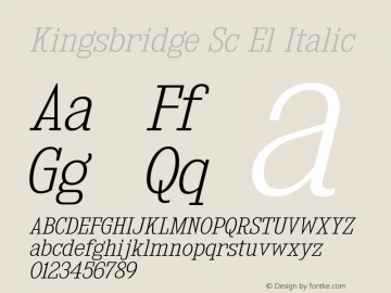 Kingsbridge Sc El Italic Version 1.000 Font Sample
