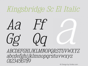 Kingsbridge Sc El Italic Version 1.000图片样张