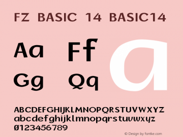 FZ BASIC 14 BASIC14 Version 1.000 Font Sample