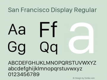 San Francisco Display Regular 10.0d27e2--BETA Font Sample
