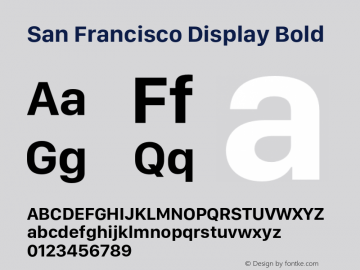 San Francisco Display Bold 10.0d27e2--BETA Font Sample