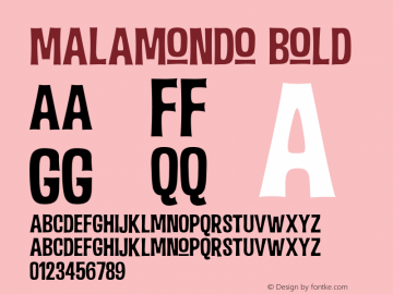 Malamondo Bold Version 1.000;com.myfonts.fenotype.malamondo.regular.wfkit2.3uGD Font Sample