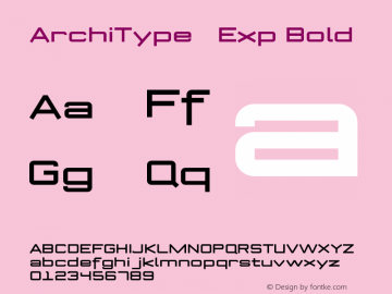 ArchiType   Exp Bold Version 1.001;com.myfonts.archiness.architype.expanded-bold-92673.wfkit2.3uLi图片样张