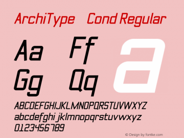 ArchiType    Cond Regular Version 1.001;com.myfonts.archiness.architype.condensed-regular-italic-92673.wfkit2.3uLf图片样张