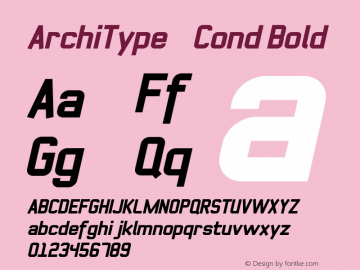 ArchiType    Cond Bold Version 1.001;com.myfonts.archiness.architype.condensed-bold-italic-92673.wfkit2.3uLe图片样张