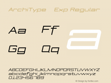 ArchiType    Exp Regular Version 1.001;com.myfonts.archiness.architype.expanded-regular-italic-92673.wfkit2.3uLh图片样张