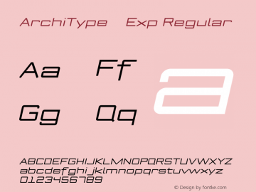 ArchiType    Exp Regular Version 1.001;com.myfonts.archiness.architype.expanded-regular-italic-92673.wfkit2.3uLh图片样张