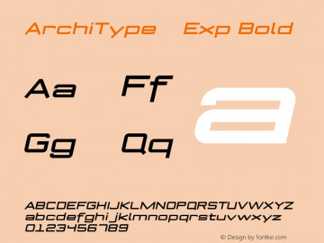 ArchiType    Exp Bold Version 1.001;com.myfonts.archiness.architype.expanded-bold-italic-92673.wfkit2.3uLk图片样张