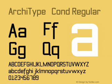 ArchiType   Cond Regular Version 1.001;com.myfonts.archiness.architype.condensed-regular-92673.wfkit2.3uLd图片样张