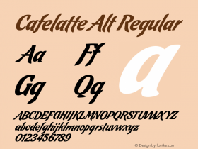 Cafelatte Alt Regular Version 1.000 2006 initial release;com.myfonts.sudtipos.cafelatte.alt.wfkit2.3eZD图片样张