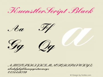 KuenstlerScript Black Macromedia Fontographer 4.1 1/11/98 Font Sample