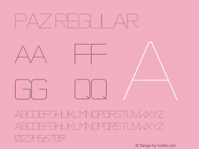 Paz Regular Version 1.000;com.myfonts.easy.sudtipos.paz.thin.wfkit2.version.3aMS Font Sample