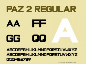 Paz 2 Regular Version 1.000;com.myfonts.sudtipos.paz.black.wfkit2.3aMT图片样张