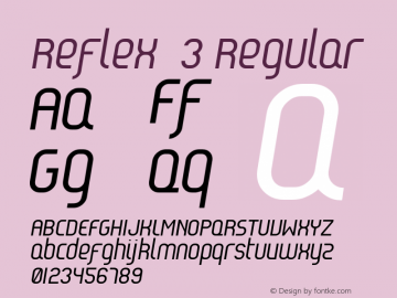 Reflex  3 Regular Macromedia Fontographer 4.1 5/17/2003;com.myfonts.easy.sudtipos.reflex.italic.wfkit2.version.XU1图片样张