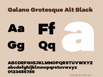 Galano Grotesque Alt Black Version 1.000 Font Sample
