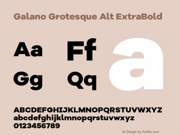 Galano Grotesque Alt ExtraBold Version 1.000 Font Sample