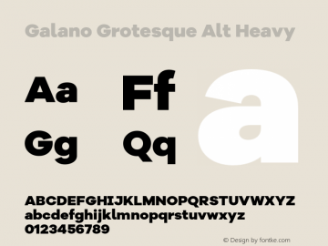 Galano Grotesque Alt Heavy Version 1.000 Font Sample