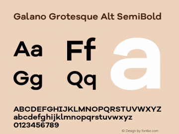 Galano Grotesque Alt SemiBold Version 1.000 Font Sample