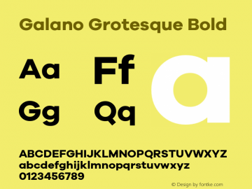 Galano Grotesque Bold Version 1.000 Font Sample