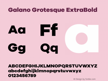 Galano Grotesque ExtraBold Version 1.000 Font Sample