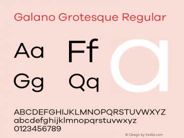Galano Grotesque Regular Version 1.000 Font Sample