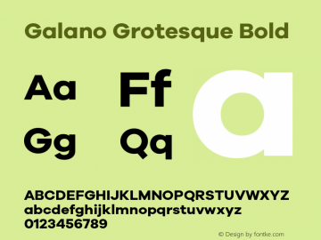 Galano Grotesque Bold Version 1.000;PS 001.000;hotconv 1.0.70;makeotf.lib2.5.58329 Font Sample