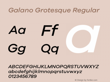 Galano Grotesque Regular Version 1.000;PS 001.000;hotconv 1.0.70;makeotf.lib2.5.58329;com.myfonts.easy.rene-bieder.galano-grotesque.medium-italic.wfkit2.version.4kJQ Font Sample