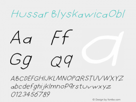 Hussar BlyskawicaObl Version 1.07 Font Sample