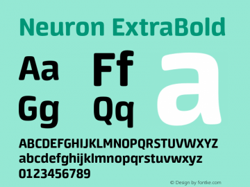 Neuron ExtraBold Version 1.000 Font Sample