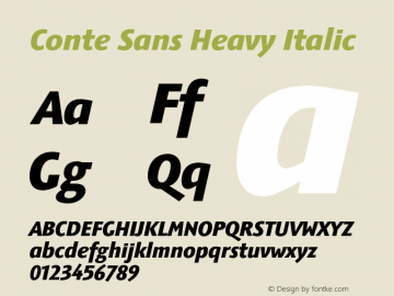 Conte Sans Heavy Italic Version 2.000图片样张