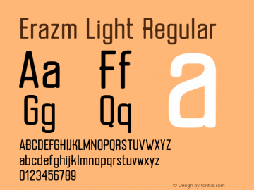 Erazm Light Regular 1.000 Font Sample