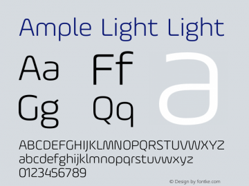 Ample Light Light Version 1.001 Font Sample