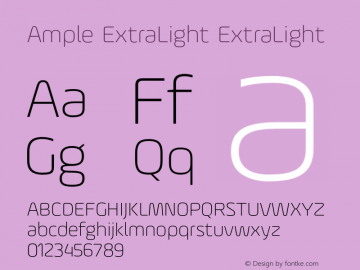 Ample ExtraLight ExtraLight Version 1.001 Font Sample