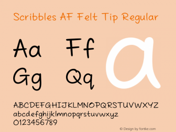 Scribbles AF Felt Tip Regular Version 3.000;com.myfonts.easy.andrew-foster.scribbles-af.felt-tip.wfkit2.version.4hJc Font Sample