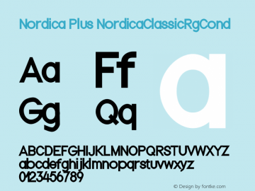 Nordica Plus NordicaClassicRgCond Version 1.01 Font Sample