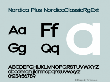 Nordica Plus NordicaClassicRgExt Version 1.01 Font Sample