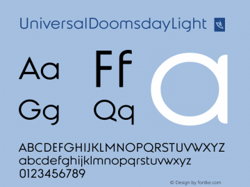 UniversalDoomsdayLight ☞ Version 1.00 February 11, 2013, initial release;com.myfonts.easy.layarbahtera.universal-doomsday.light.wfkit2.version.3VTC Font Sample