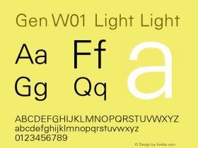 Gen W01 Light Light Version 1.06 2014 Font Sample