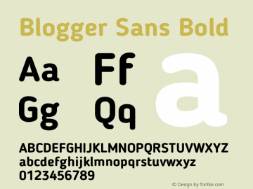 Blogger Sans Bold 1.2; CC 4.0 BY-ND图片样张