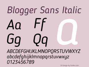 Blogger Sans Italic 1.21; CC 4.0 BY-ND图片样张