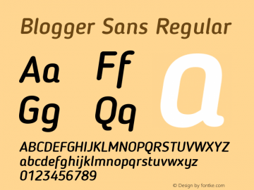 Blogger Sans Regular 1.21; CC 4.0 BY-ND Font Sample