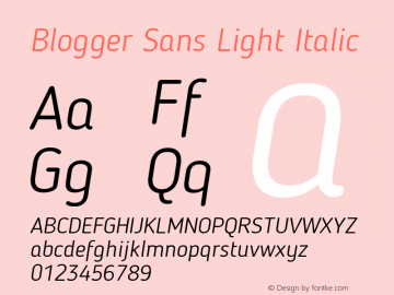 Blogger Sans Light Italic 1.21; CC 4.0 BY-ND图片样张