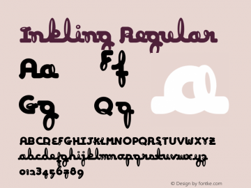 Inkling Regular Version 1.00 Font Sample