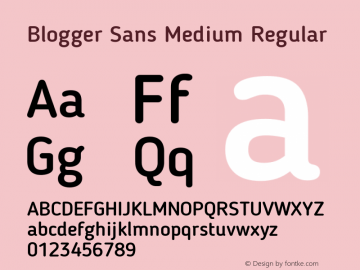 Blogger Sans Medium Regular 1.2; CC 4.0 BY-ND图片样张