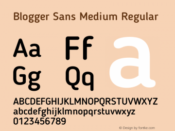 Blogger Sans Medium Regular 1.21; CC 4.0 BY-ND图片样张