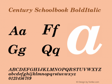 Century Schoolbook BoldItalic Version 1图片样张