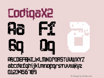 CodigaX2 ☞ Version 1.000;PS 001.000;hotconv 1.0.38;com.myfonts.andinistas.codiga.x2.wfkit2.2ZDT图片样张