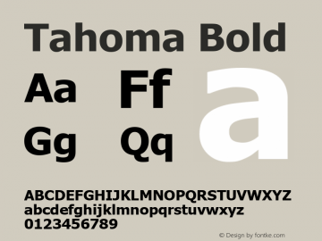 Tahoma Bold Version 2.26 Font Sample