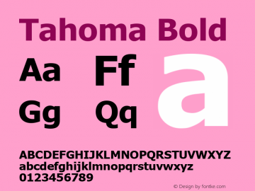 Tahoma Bold Version 1.85 Font Sample